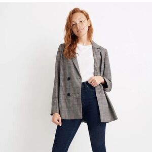 Madewell Caldwell Blazer Menswear Plaid Size M
